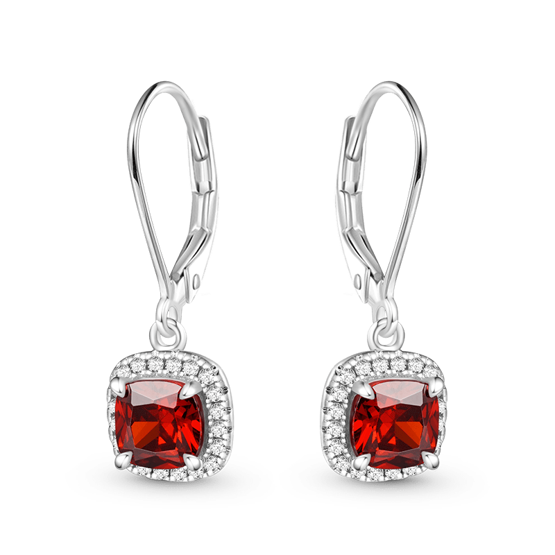 Gnoce Square-shaped Birthstone Dangle Earrings_2