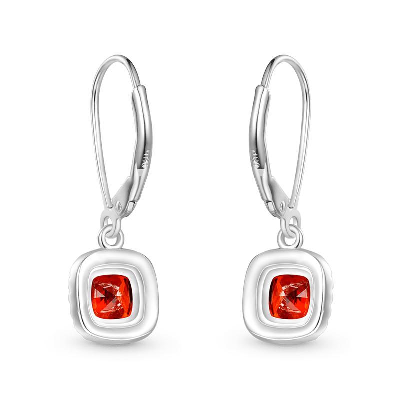 Gnoce Square-shaped Birthstone Dangle Earrings_3