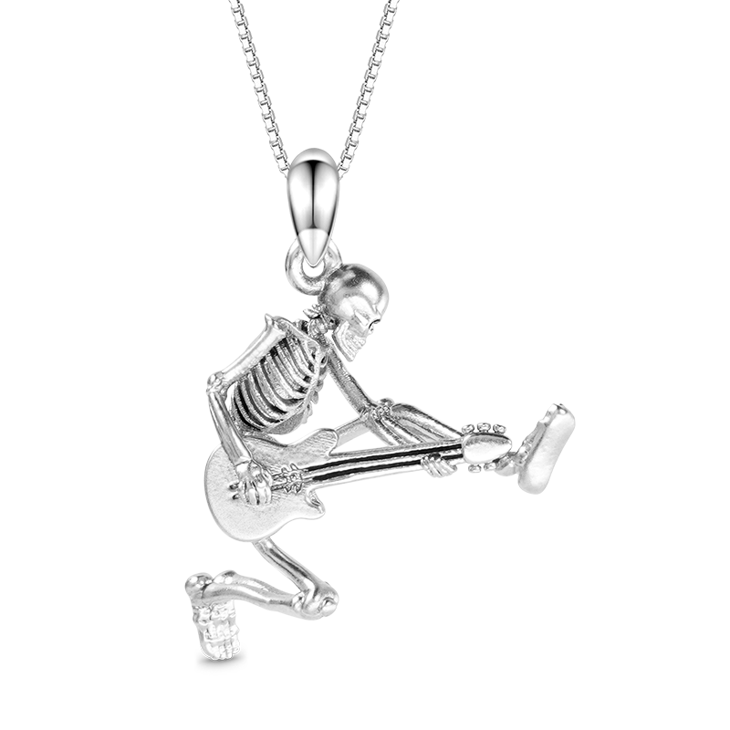 Gnoce Guitar Rock Skull Necklace_1