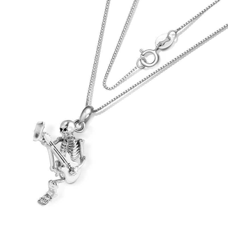 Gnoce Guitar Rock Skull Necklace_2