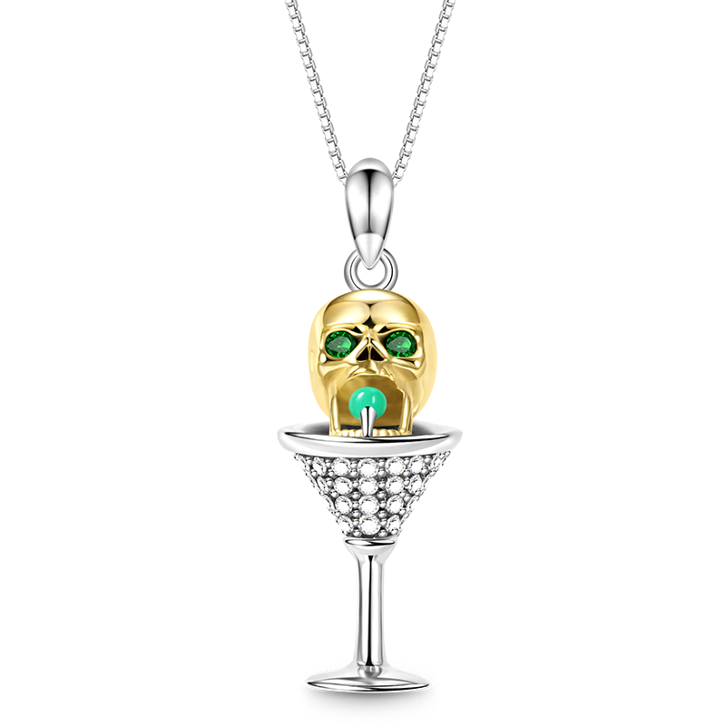 Gnoce Skull Martini Necklace_1