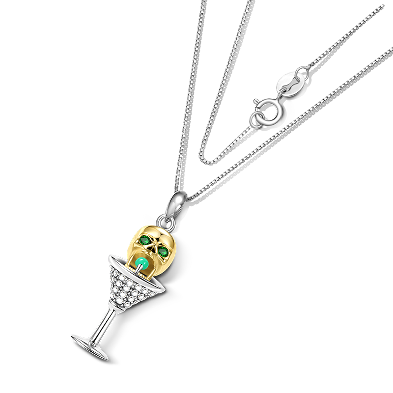 Gnoce Skull Martini Necklace_2