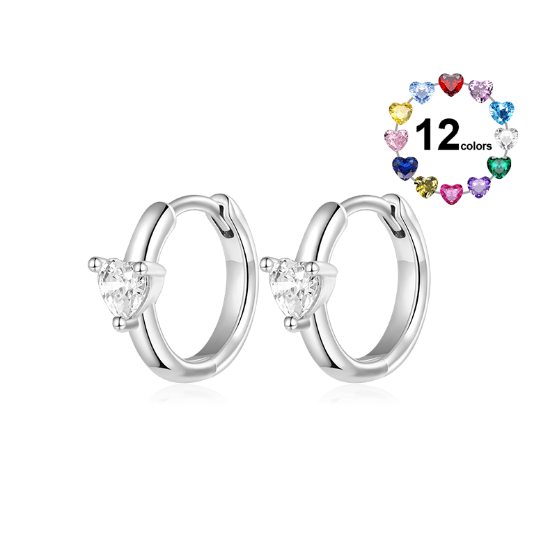 Gnoce Birthstone Heart Hoop Earrings_1