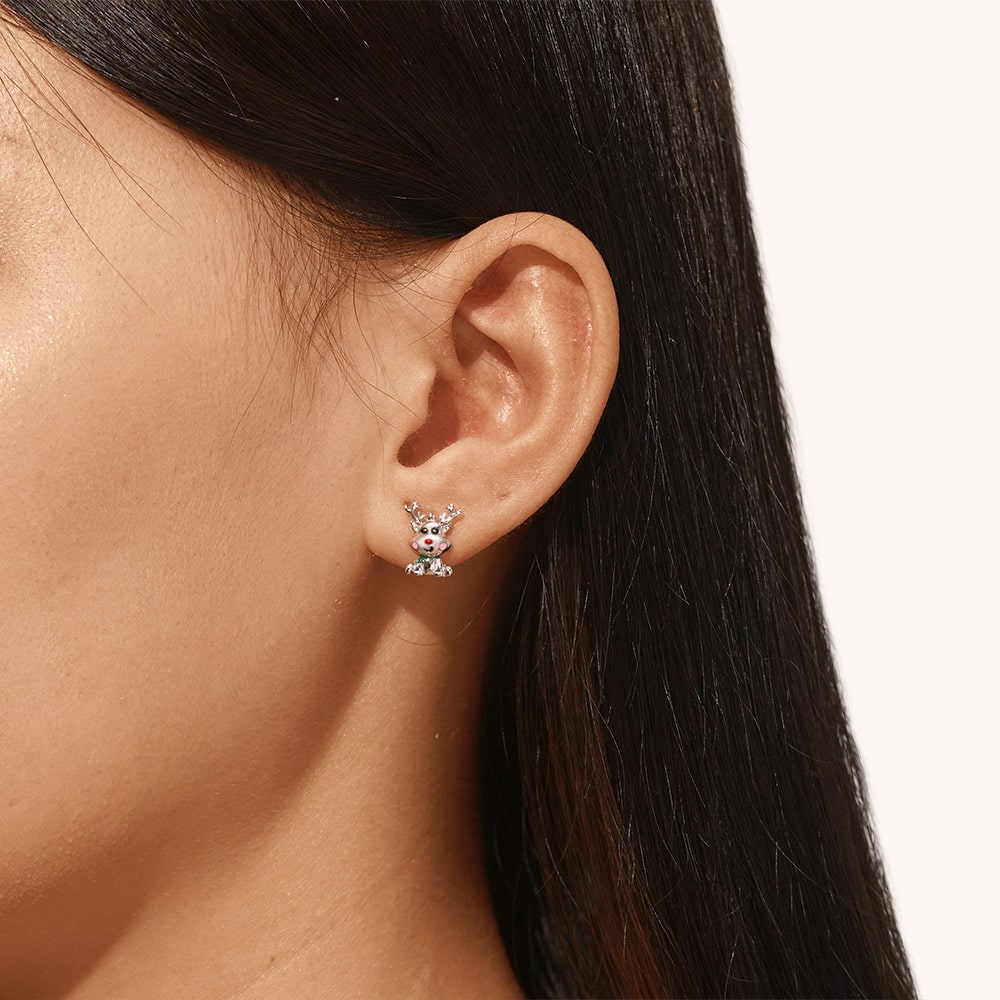 Gnoce Christmas Elk Stud Earrings_4