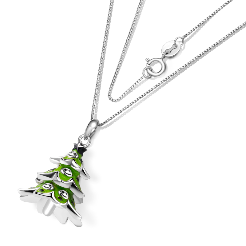 Gnoce Dark Skull Christmas Tree Necklace_2