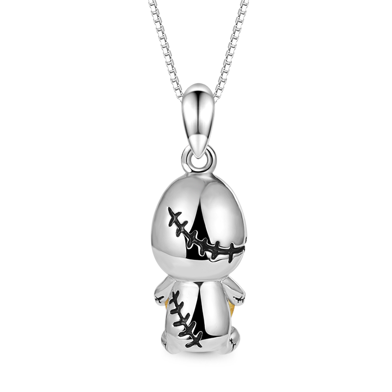 Gnoce Voodoo Doll Embraces Heart Gem Necklace_2