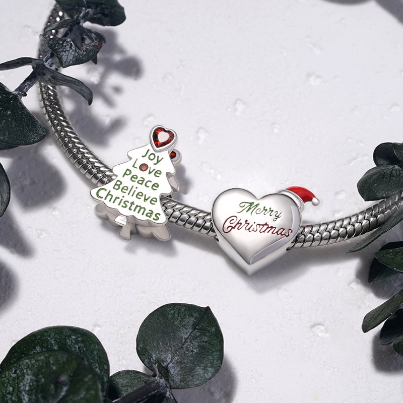 Gnoce "Merry Christmas" Year Engravable Heart Charm_3