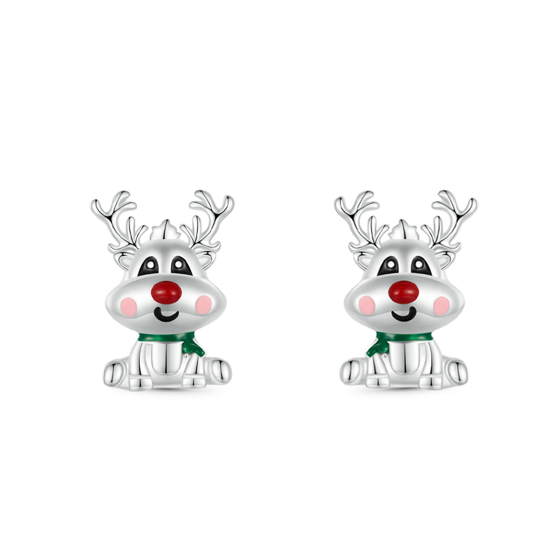 Gnoce Christmas Elk Stud Earrings_1