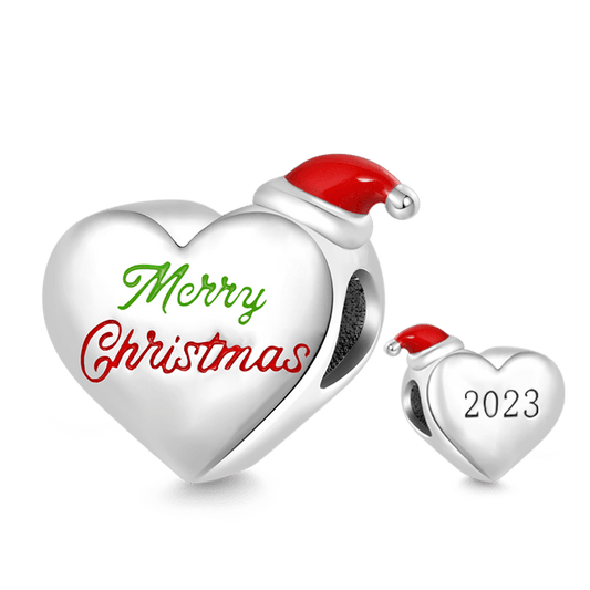 Gnoce "Merry Christmas" Year Engravable Heart Charm_1