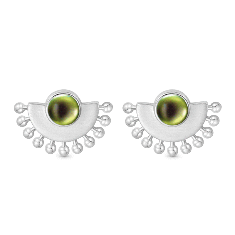 Gnoce Scalloped Mood Stud Earrings_1