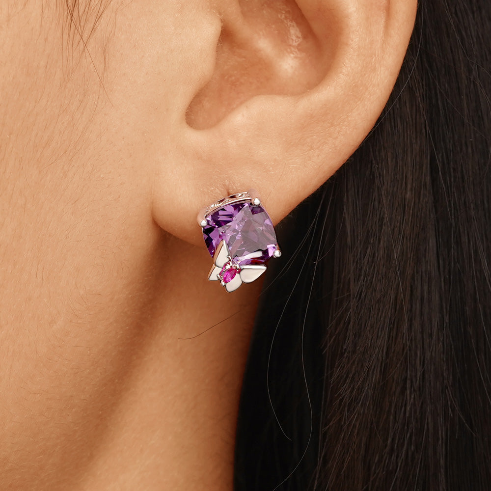 Gnoce Purple Butterfly Stud Earrings_6