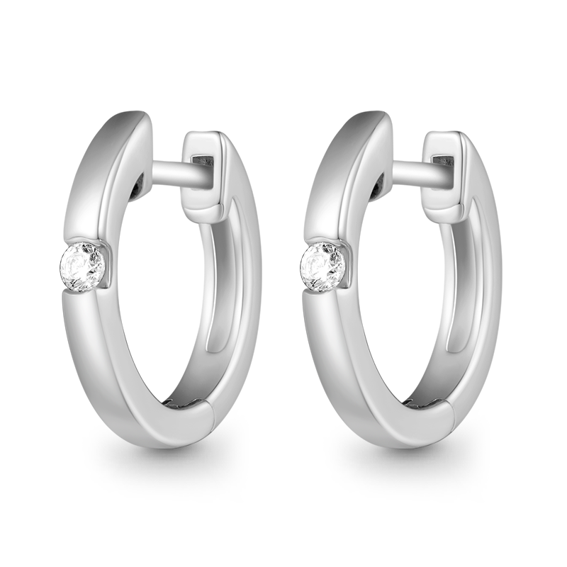 Gnoce Round Set Diamond Stud Earrings_3