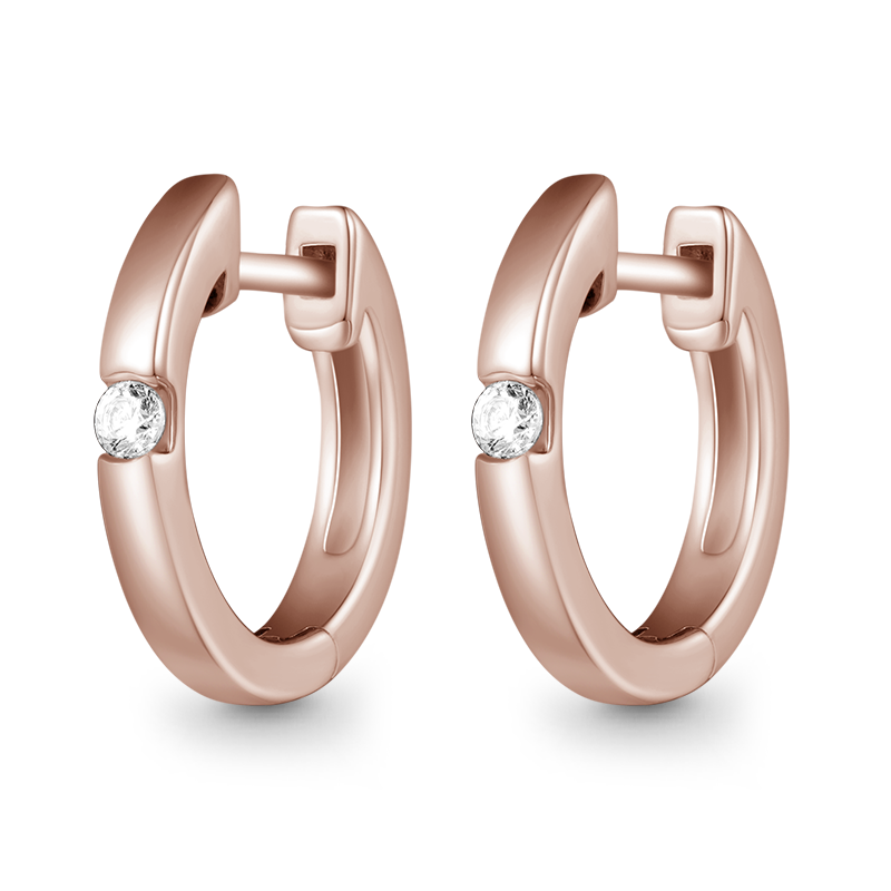 Gnoce Round Set Diamond Stud Earrings_2