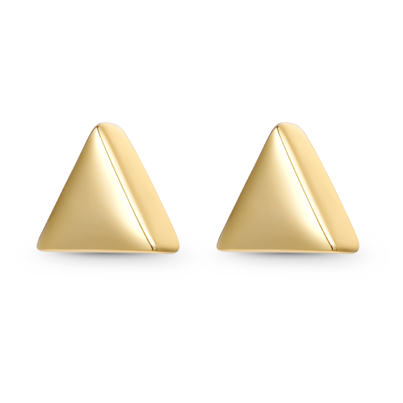 Gnoce Gold Triangle Stud Earrings_1