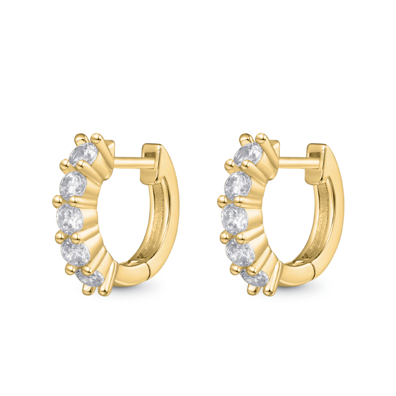 Gnoce Diamond Huggie Stud Earrings_2