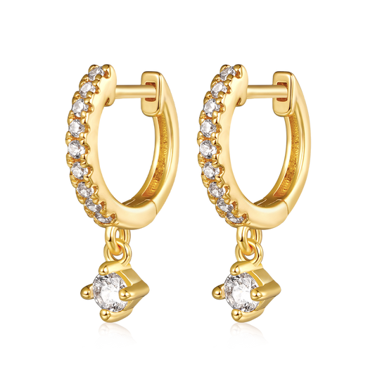 Gnoce Diamond Dangle Huggie Earrings_1