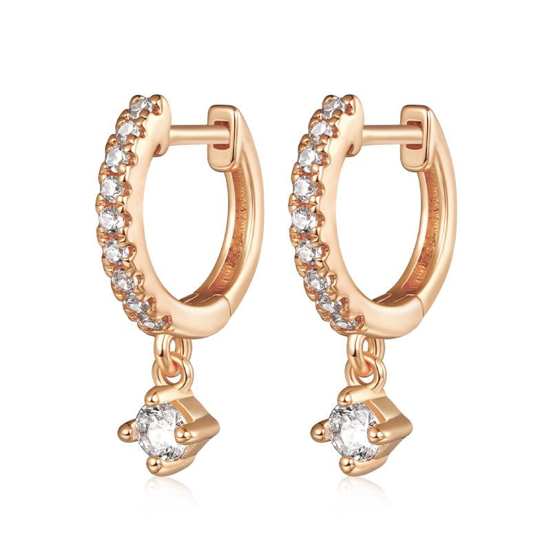 Gnoce Diamond Dangle Huggie Earrings_3