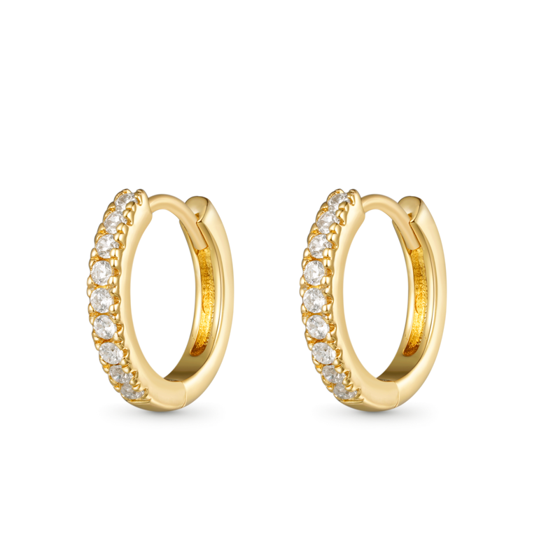 Gnoce Round Hoops Diamond Stud Earrings_2