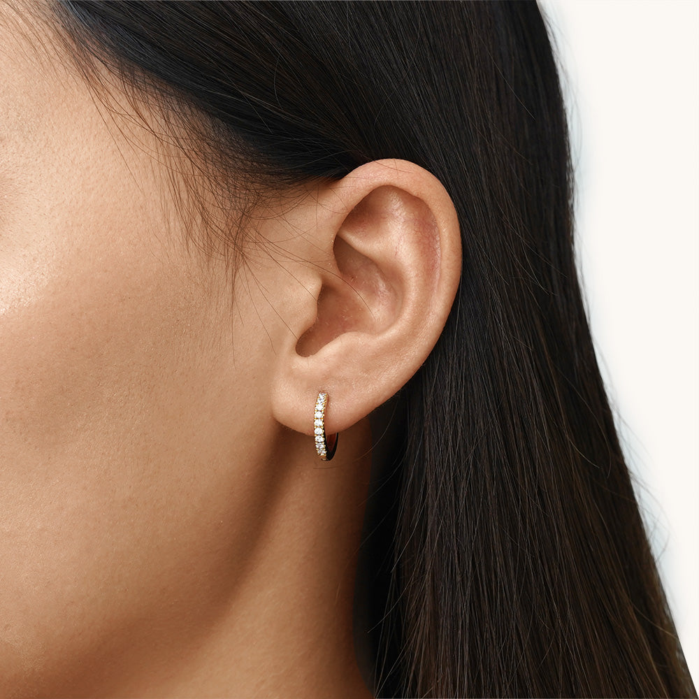 Gnoce Round Hoops Diamond Stud Earrings_4