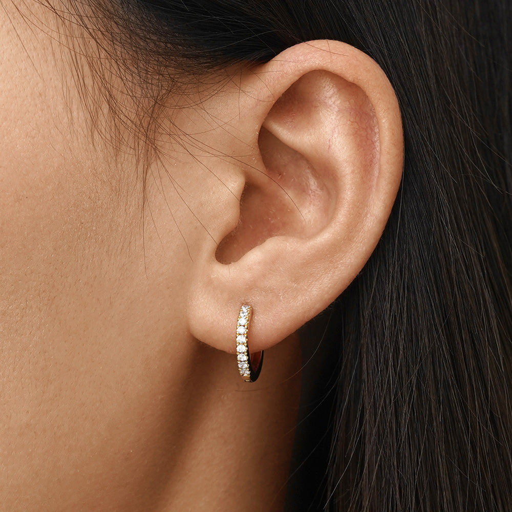 Gnoce Round Hoops Diamond Stud Earrings_5