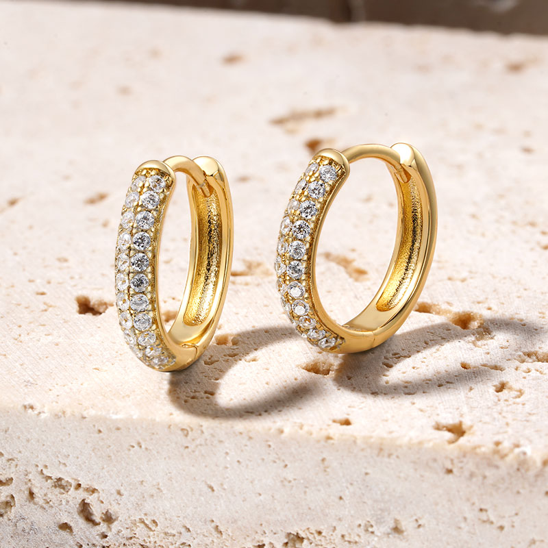 Gnoce Double Row Pave Circle Stud Earrings_4