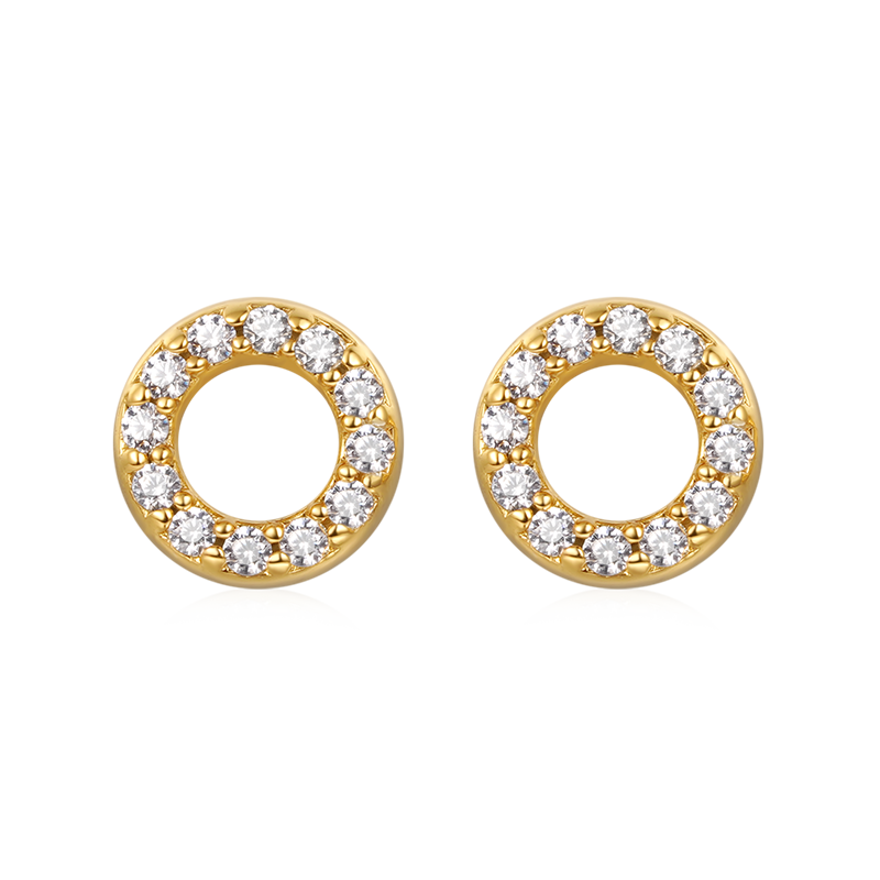 Gnoce Mini Pave Disc Stud Earrings_1