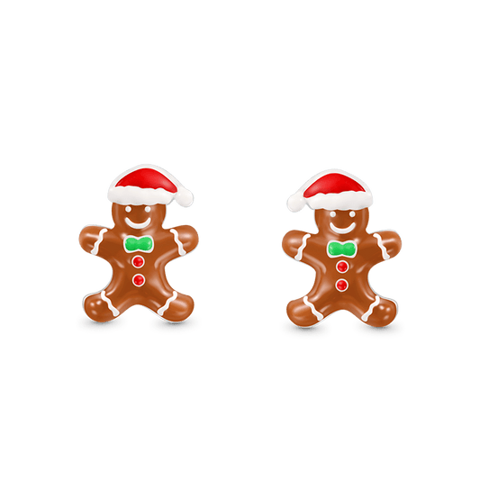 Gnoce Christmas Gingerbread Man Stud Earrings_1