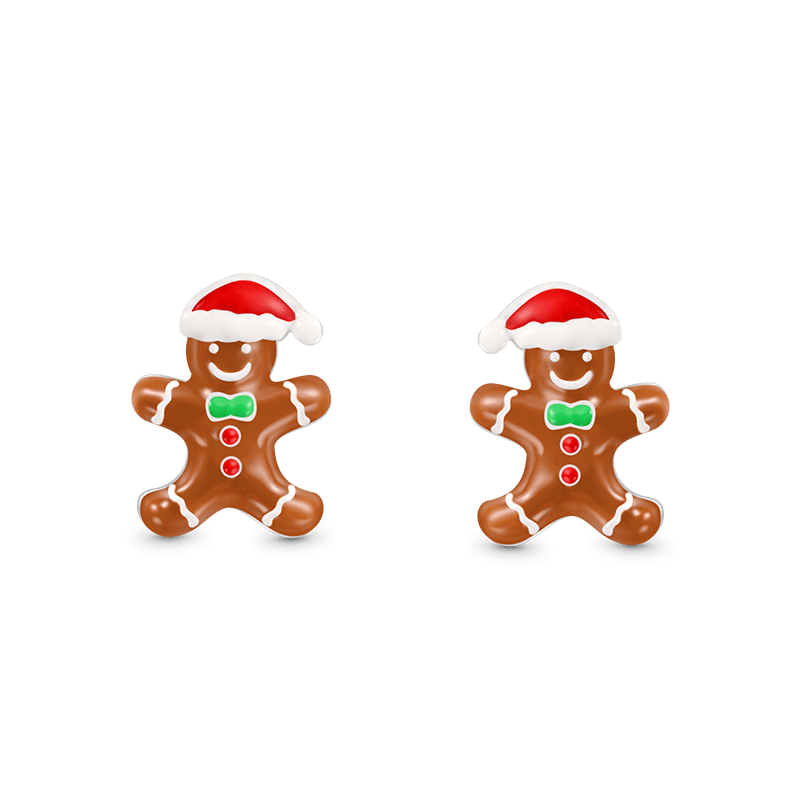 Gnoce Christmas Gingerbread Man Stud Earrings_1