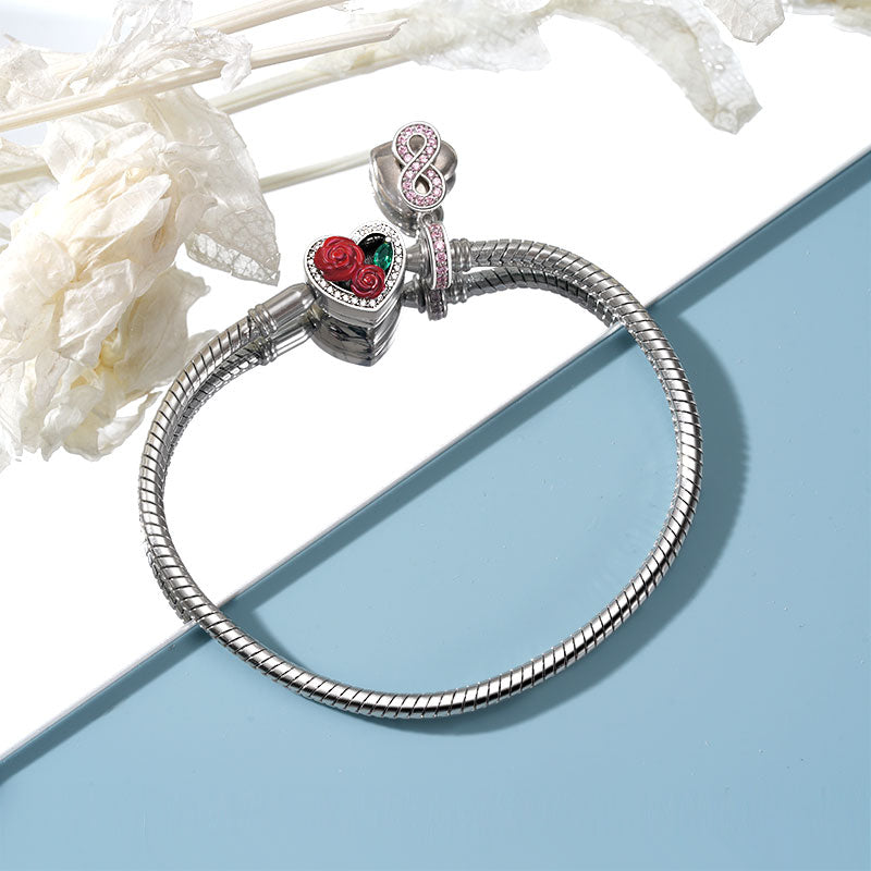 Gnoce Roses Heart Basic Snake Chain Bracelet_3