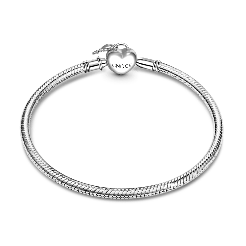 Gnoce Love Key Heart Engravable Basic Snake Chain Bracelet_2