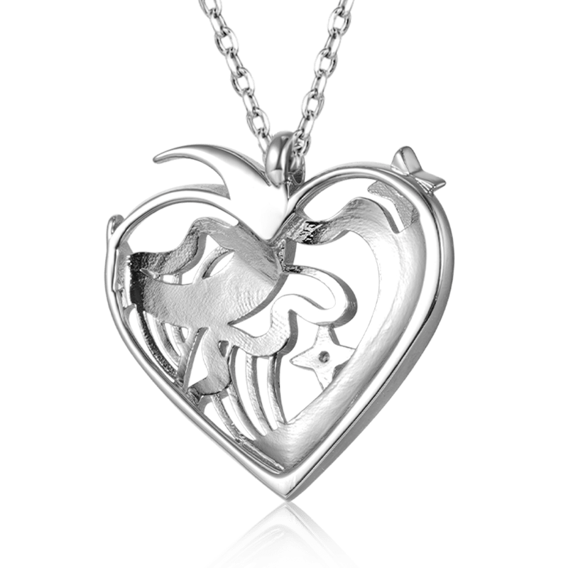Gnoce "I love you to the moon and back" Love Heart Moon Necklace_2
