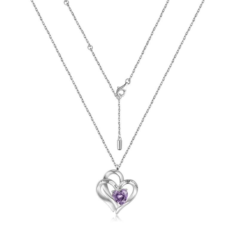 Gnoce "I love you for always and forever" Love Heart Necklace_2