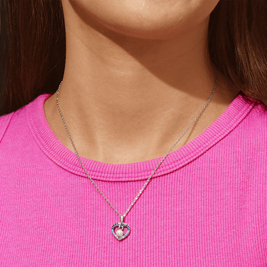 Gnoce Gradient Blue Heart Pearl Necklace_5