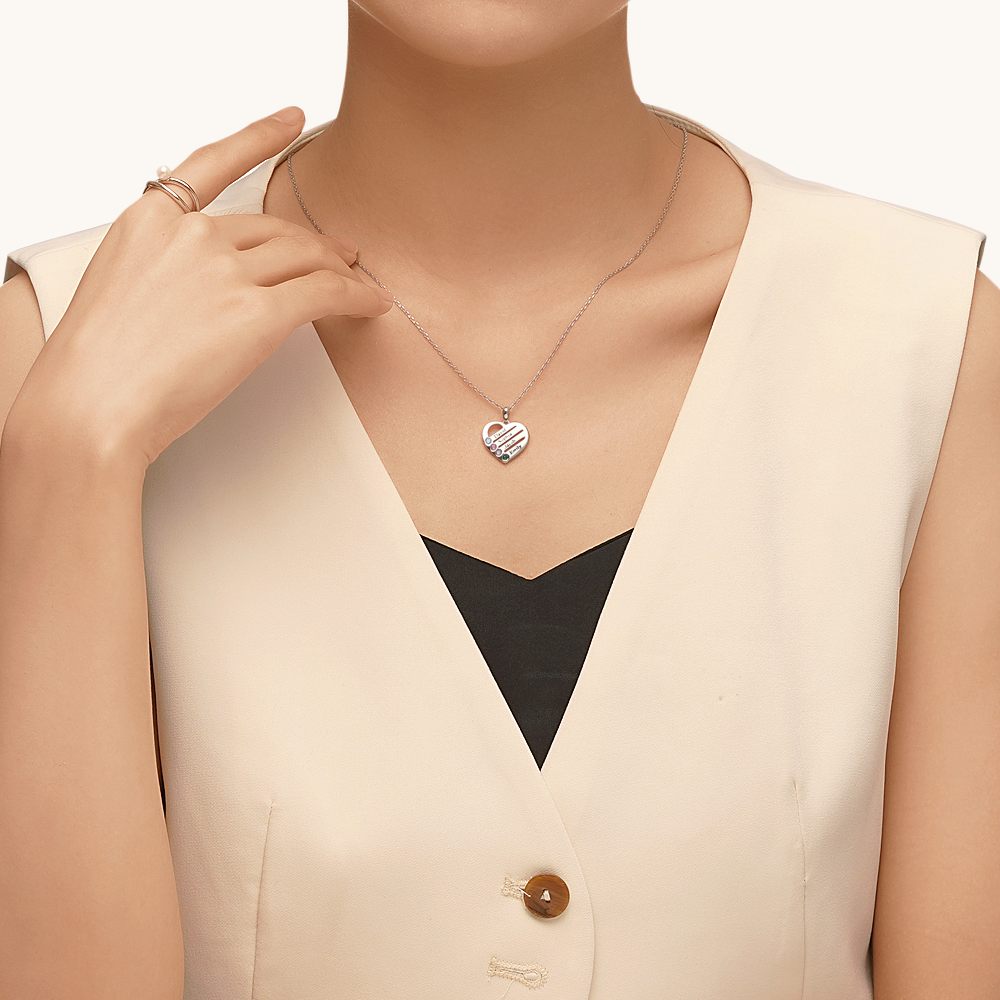 Gnoce Personalized Heart Family Multi Name Necklace_5