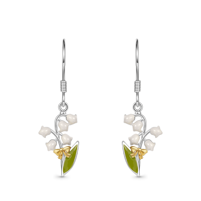 Gnoce Lily of the Valley Flower Dangle Earrings_1