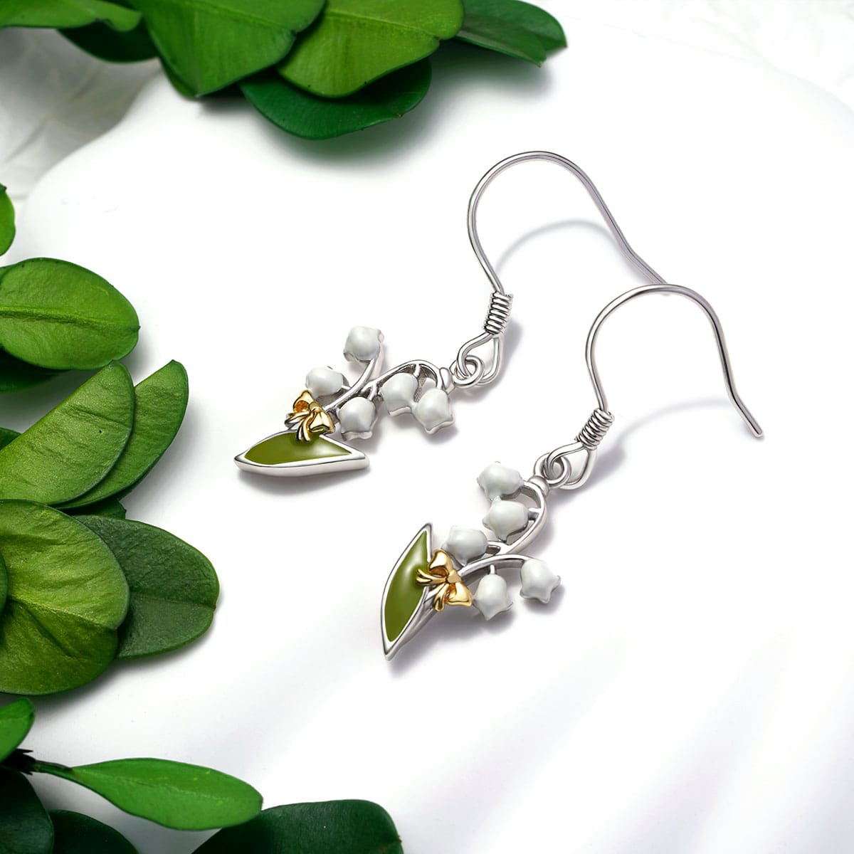 Gnoce Lily of the Valley Flower Dangle Earrings_3
