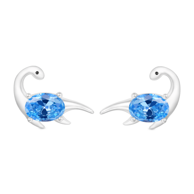 Gnoce Sparkling Plesiosaurs Stud Earrings_1