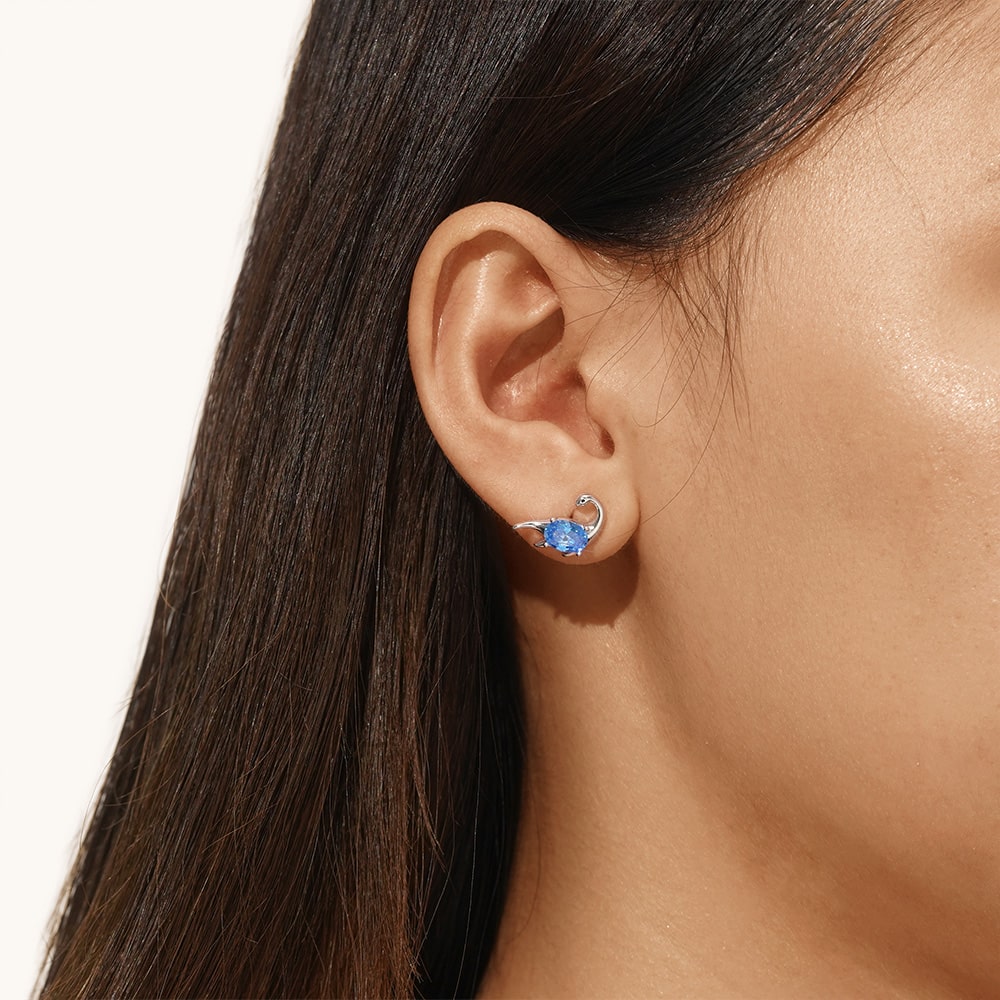 Gnoce Sparkling Plesiosaurs Stud Earrings_3