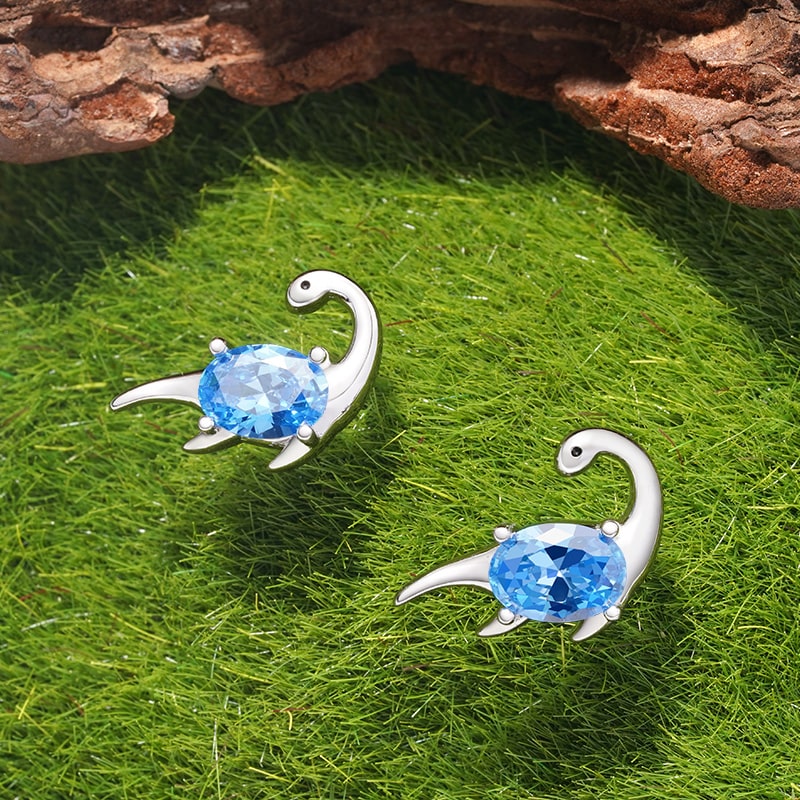 Gnoce Sparkling Plesiosaurs Stud Earrings_2