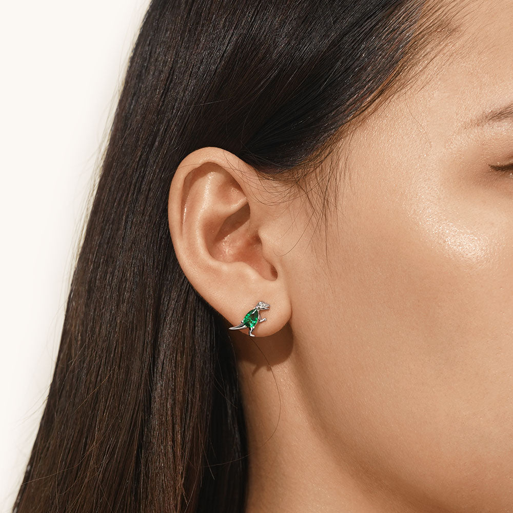 Gnoce Sparkling Tyrannosaurus Rex Stud Earrings_4