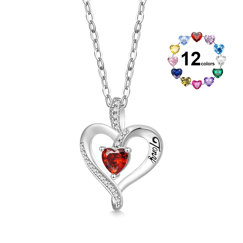 Gnoce Birthstone Heart Personalized Necklace_1