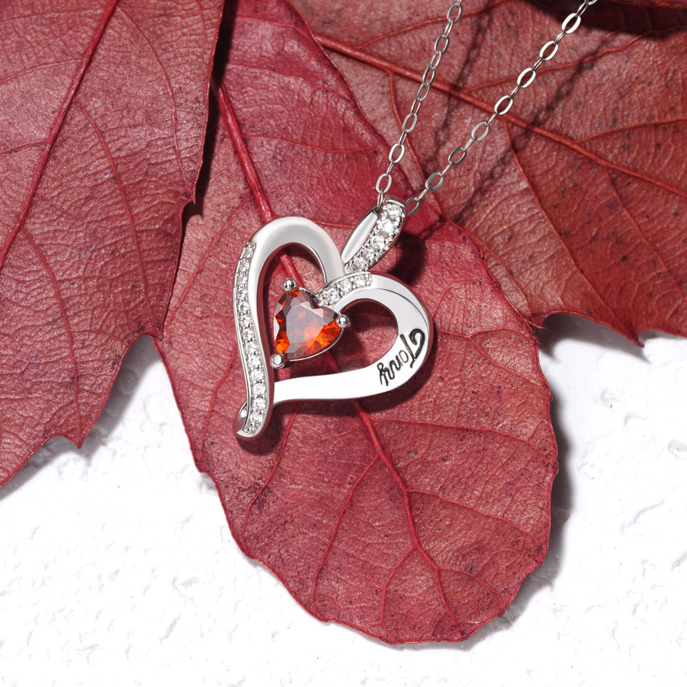 Gnoce Birthstone Heart Personalized Necklace_5