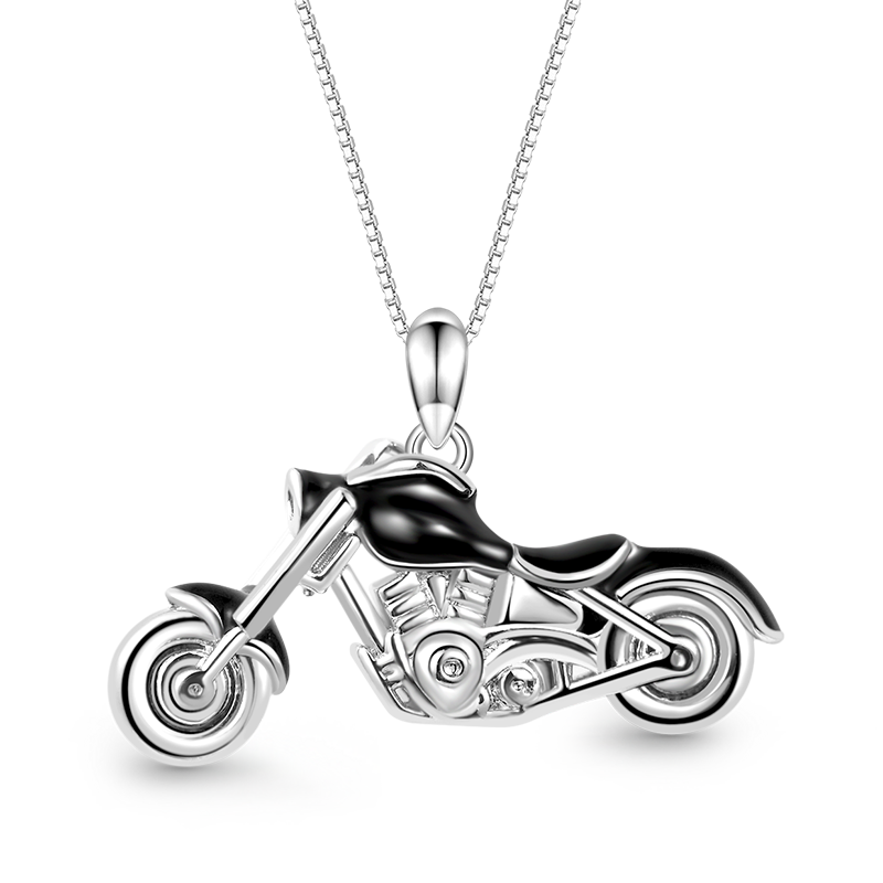 Gnoce Cool Black Motorcycle Necklace_1