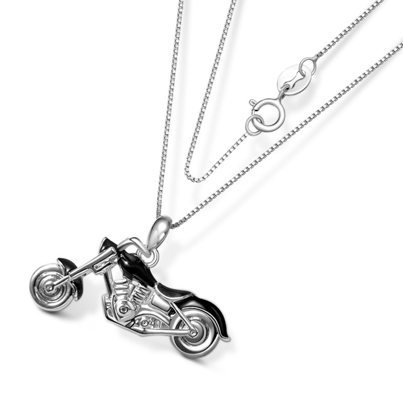 Gnoce Cool Black Motorcycle Necklace_3
