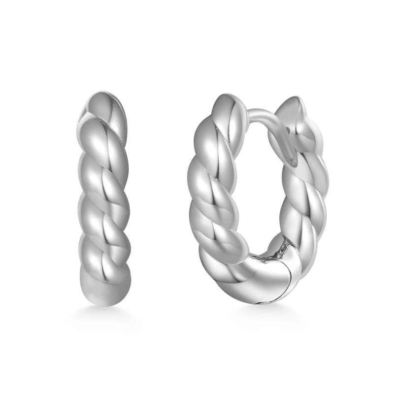 Gnoce Twist Rope Design Hoop Earrings_3