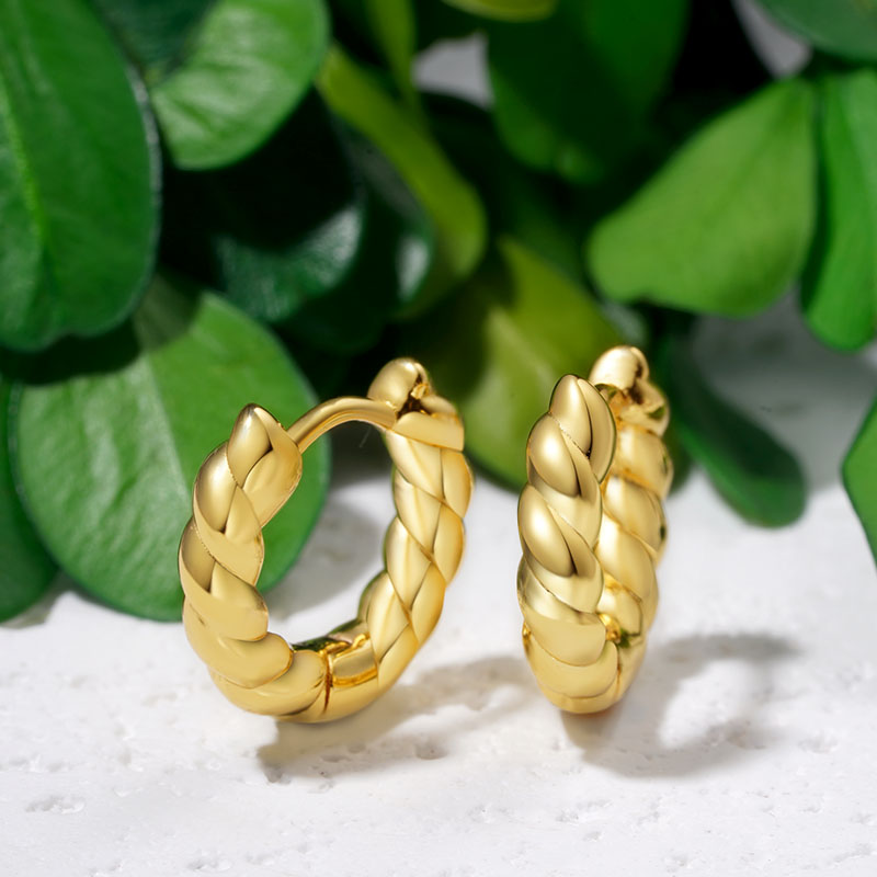Gnoce Twist Rope Design Hoop Earrings_4