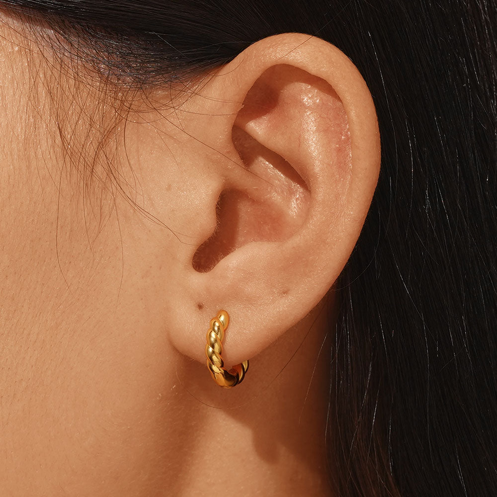 Gnoce Twist Rope Design Hoop Earrings_5