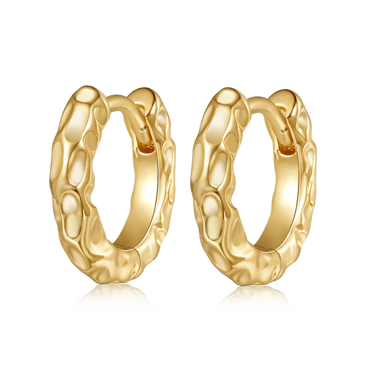 Gnoce Intricately Hammered Texture Hoop Earrings_1