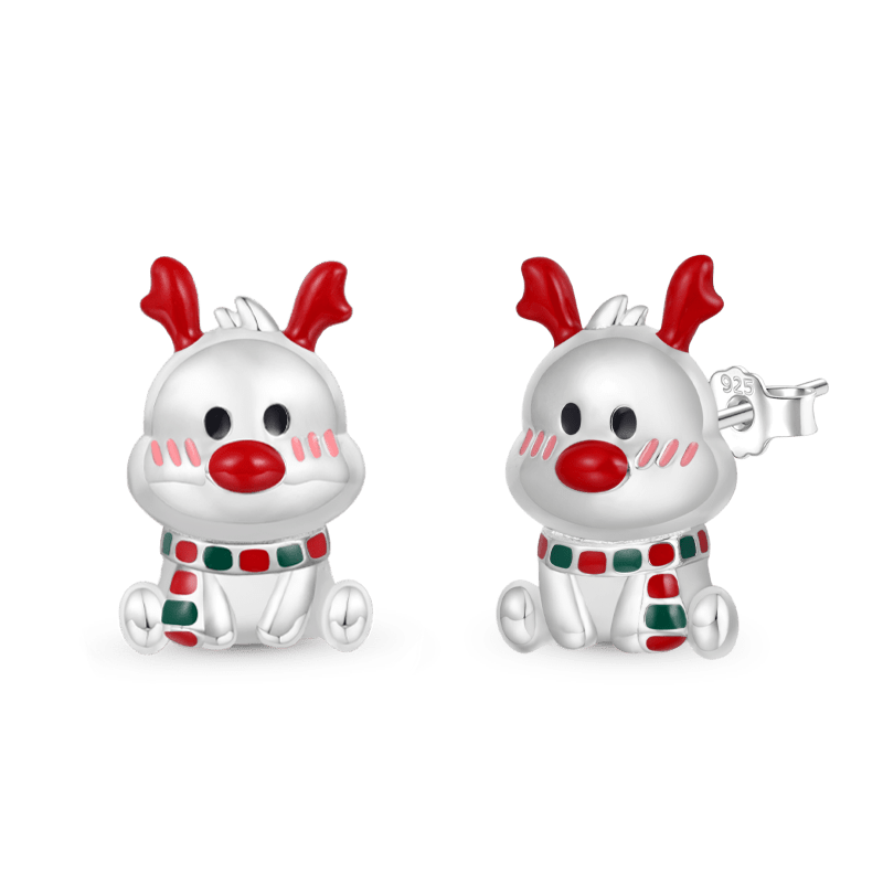 Gnoce Christmas Elk Shaped Stud Earrings_1