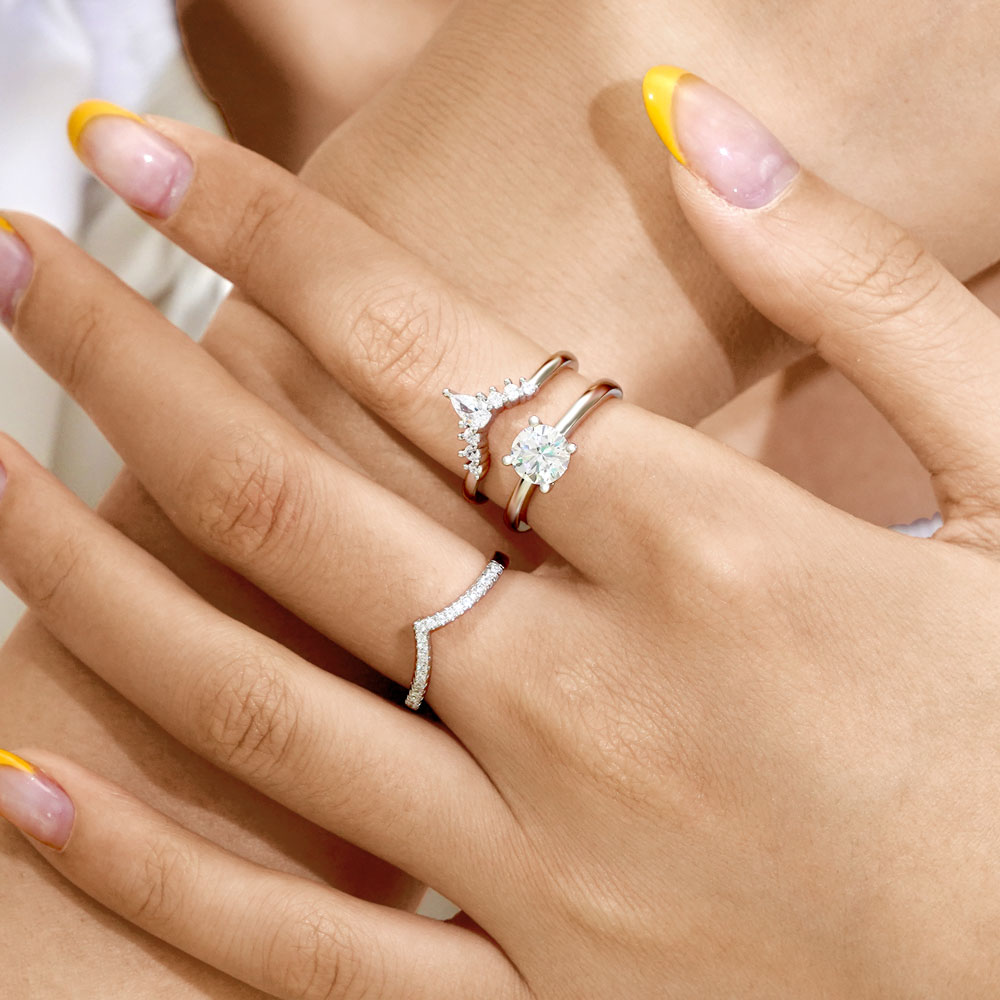 Gnoce Classic Sparkle Round-cut Stackable Ring Set_4